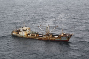 Worldwide economic losses from IUU fishing from ships such as this are estimated to be between $10 billion and $23 billion annually. (Credit: U.S. Coast Guard)