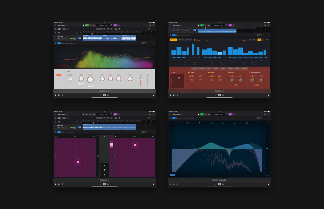 Compilation of sound effects plug-ins shown side by side.