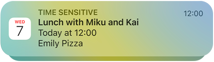 Image of Calendar app push notification