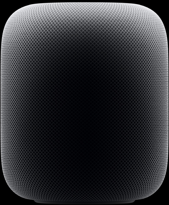 HomePod’un yan görünümden içeri doğru bir kamera hareketini gösteren ürün çekimi