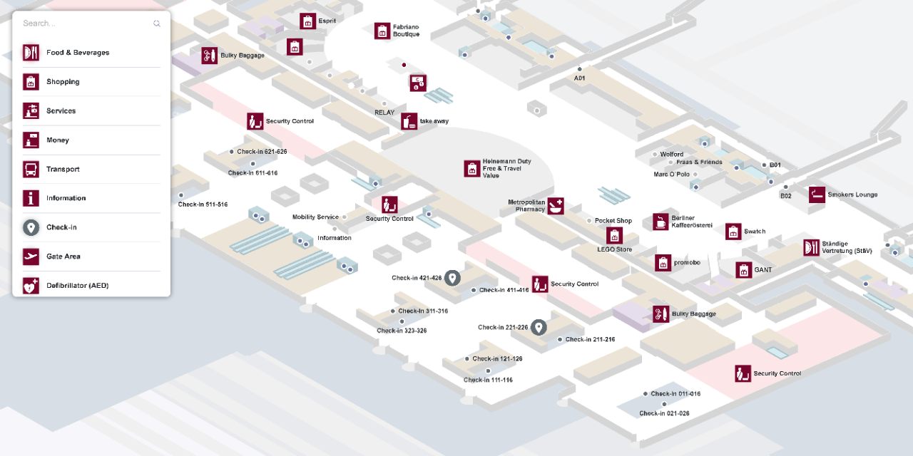 Observation deck access map