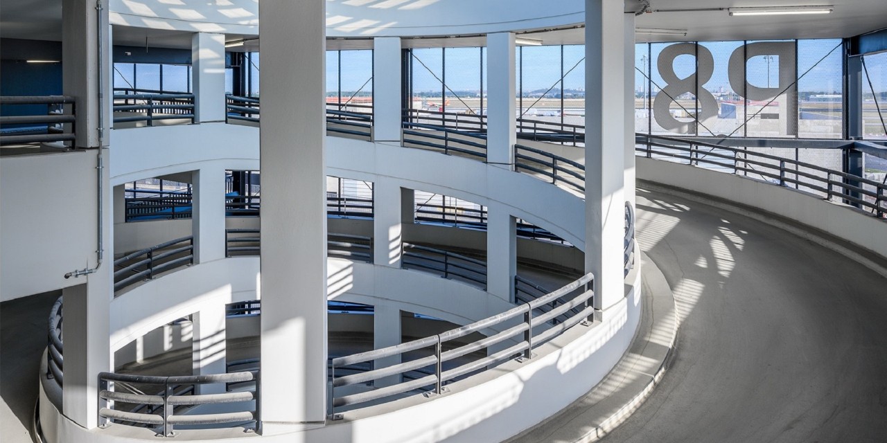 Interior view of multi-storey car park P8