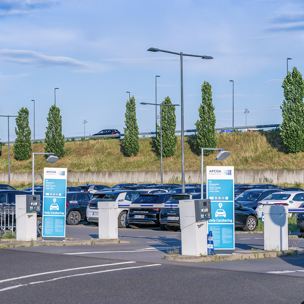 View of car park with Car-Sharing cars