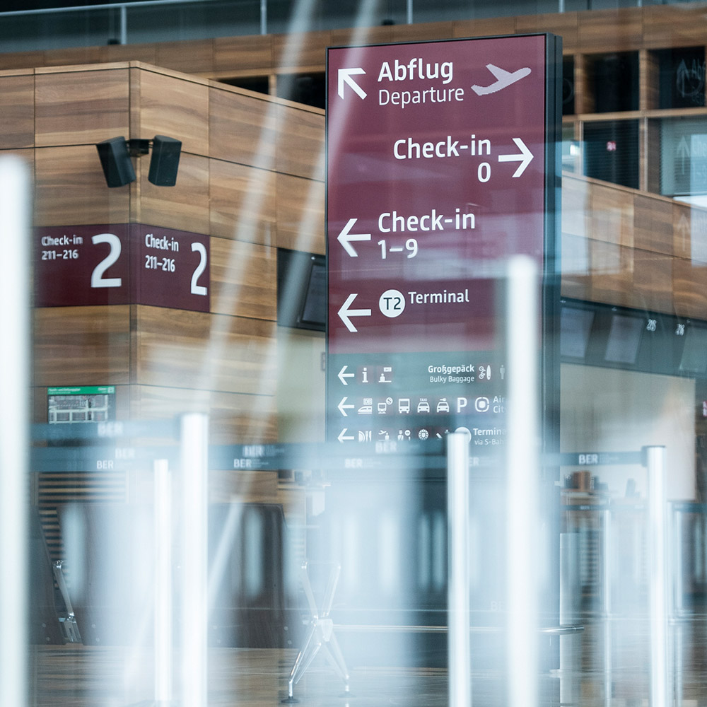 View into the Terminal 1 check-in hall