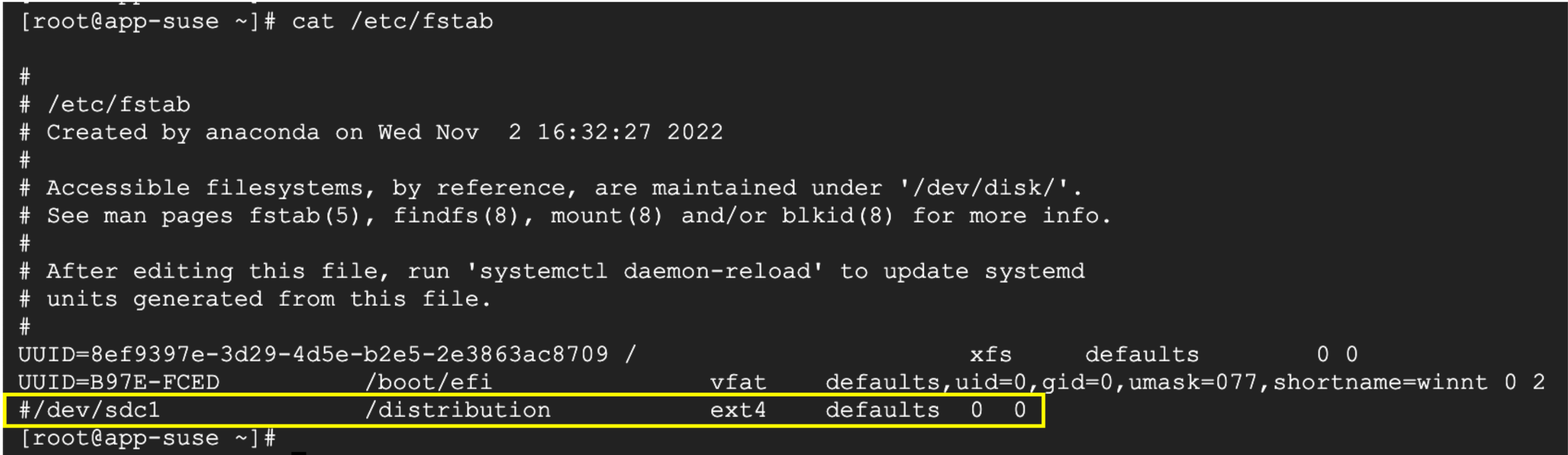 Fstab file2