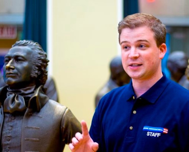 National Constitution Center staffer lectures in Signers' Hall