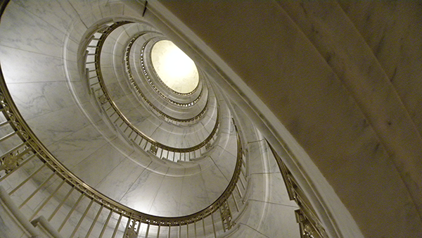 spiral staircase of government building