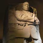 The Martin Luther King Jr Memorial in Washington DC at night