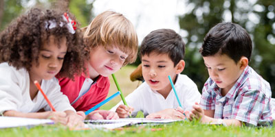 School age children coloring