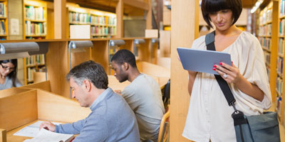 Adults in library