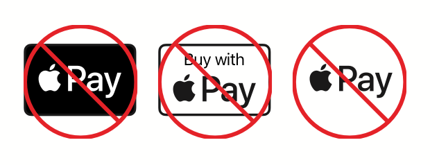 Apple Pay 마크의 잘못된 예