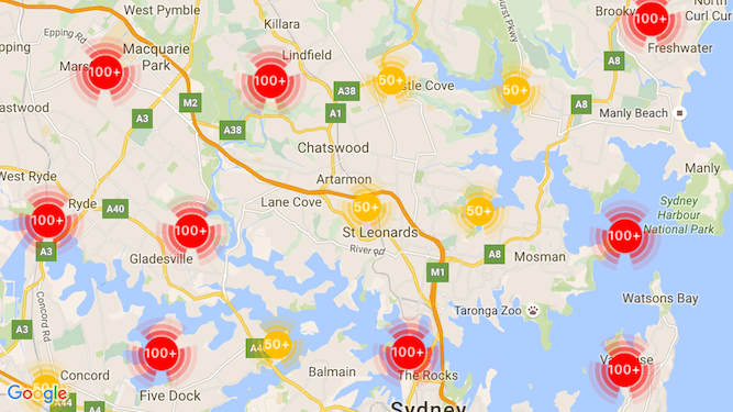 A map with custom clustered markers