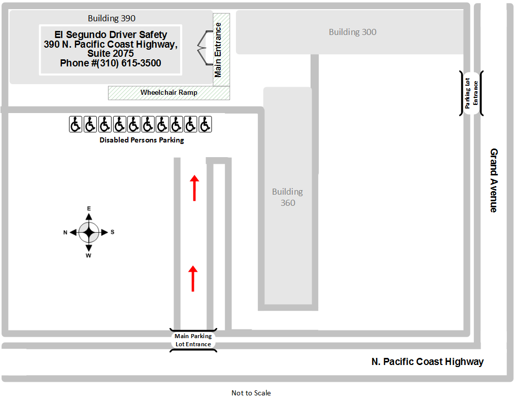 Diagram illustrating the El Segundo Driver Safety Office site layout.