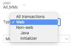 Screenshot showing the dropdown that allows you to choose other transaction types.