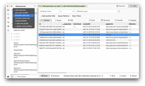 Editing DynamoDB items inline