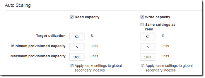 Provisioned with Auto-Scaling Setup Interface