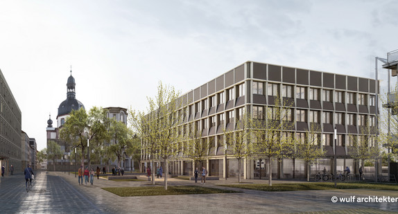 Baufreigabe Neubau Rechenzentrum Uni Mannheim Visualisierung Schräge Ansicht