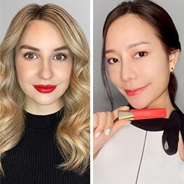 photos of estee lauder products and models trying classic makeup trends