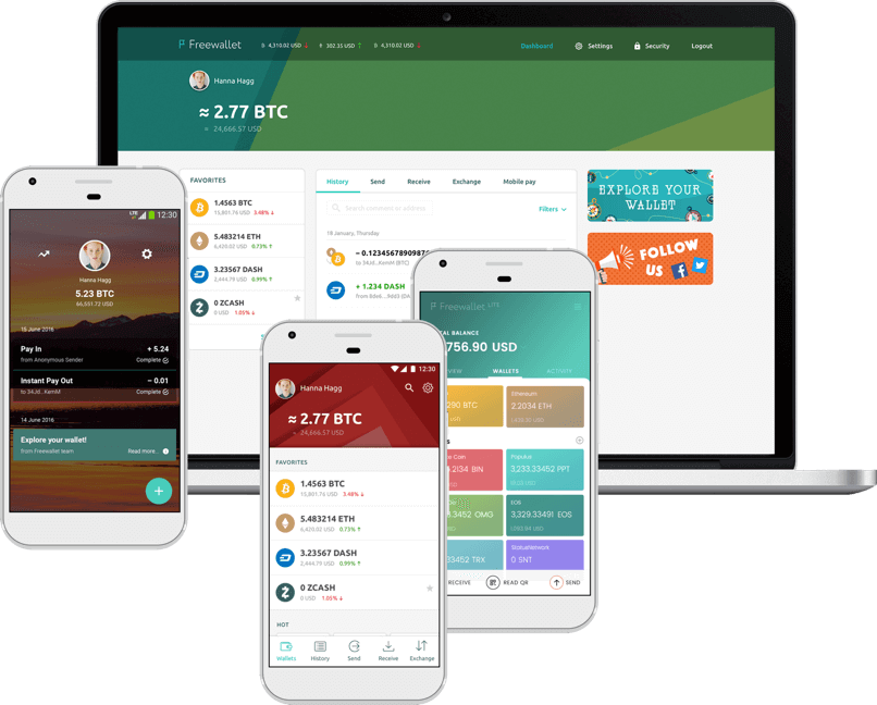 Freewallet apps family