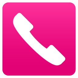 Telefonhörer auf Magenta Hintergrund