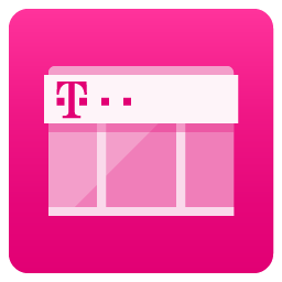 Icon für Telekom Shop auf Magenta Hintergrund