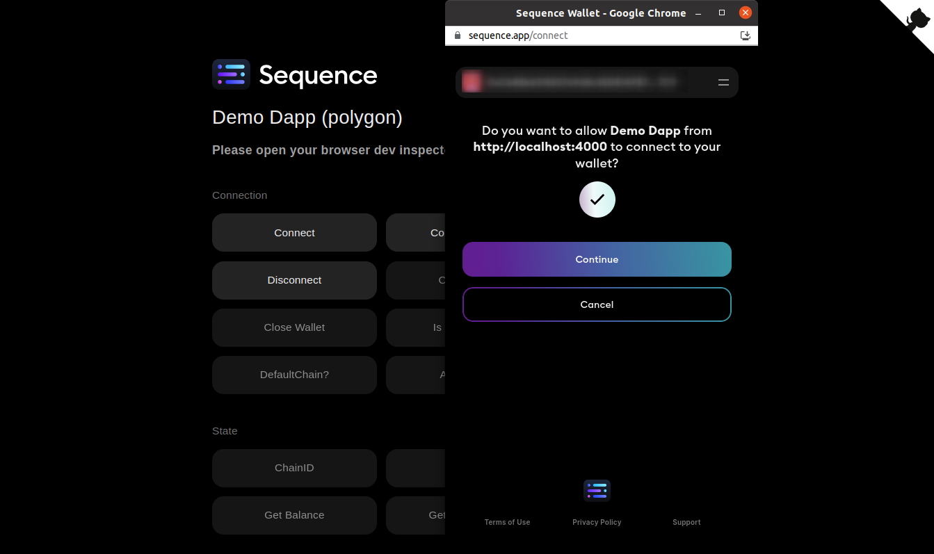 Open Sequence Wallet From Dapp