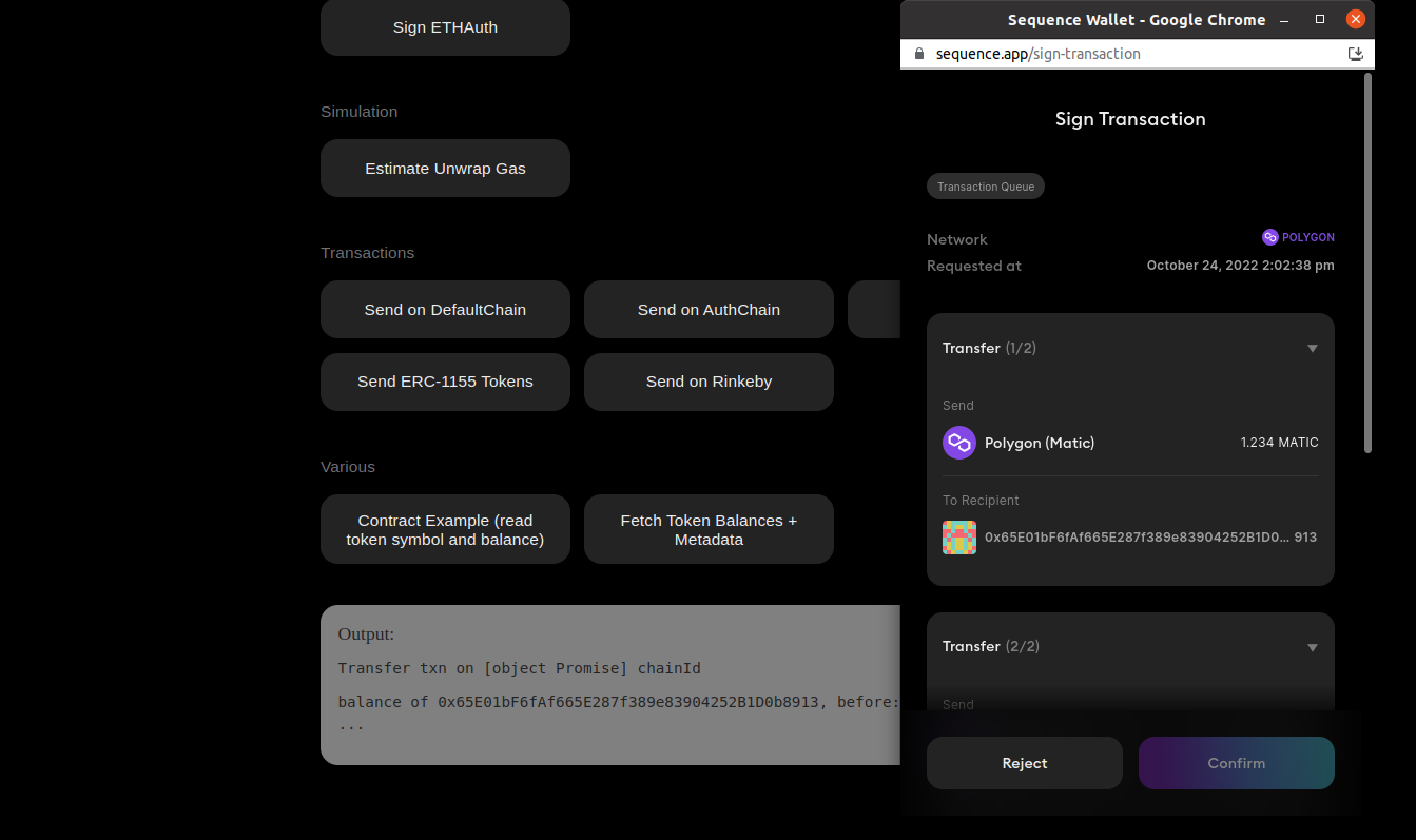 Transfer ERC-20 token on Polygon