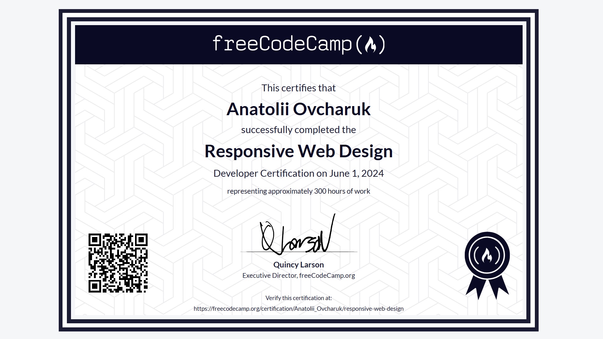 Certificate - Responsive Web Design