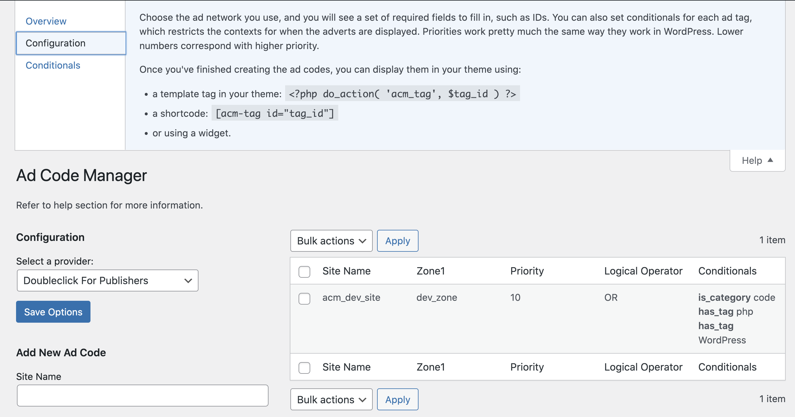 Access the Help menu in the upper right for configuration assistance.