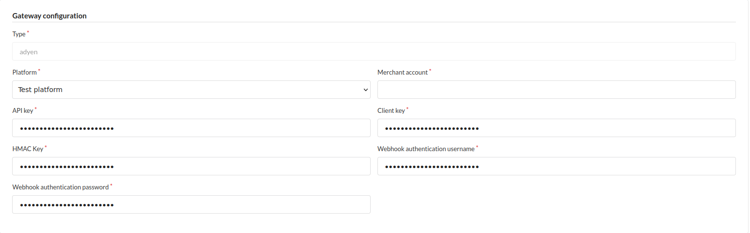 Screenshot showing payment method config in admin