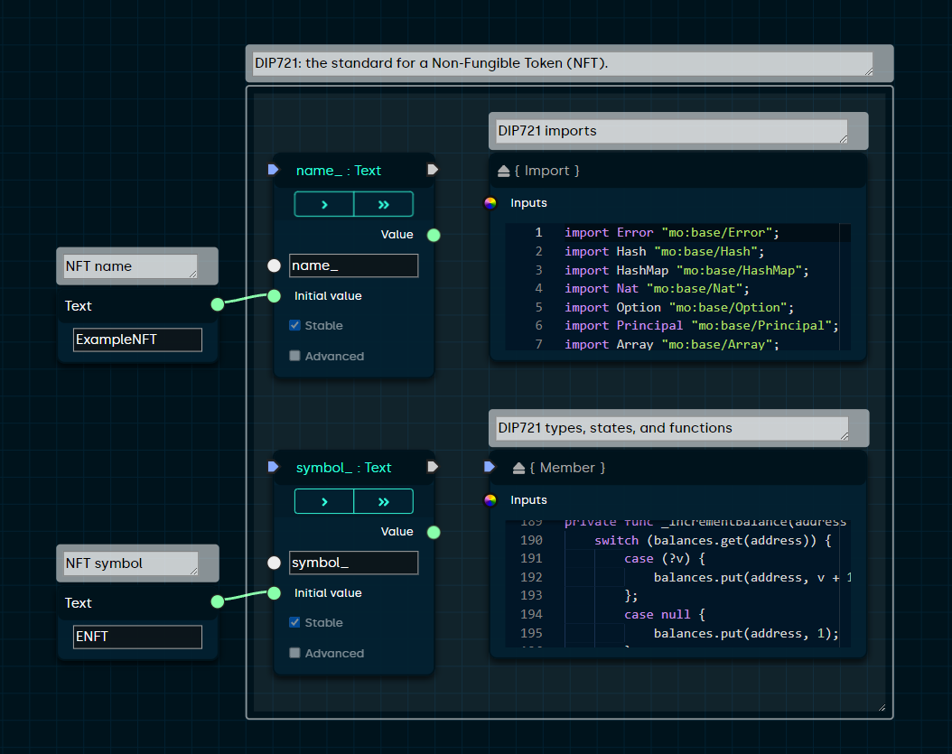 A simple NFT example