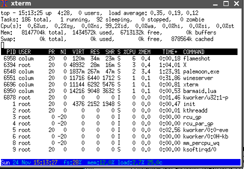 terminal bar in xterm