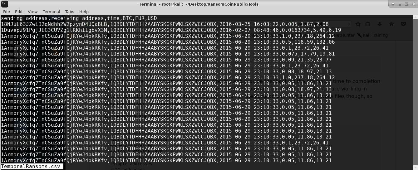 Temporal Ransoms CSV