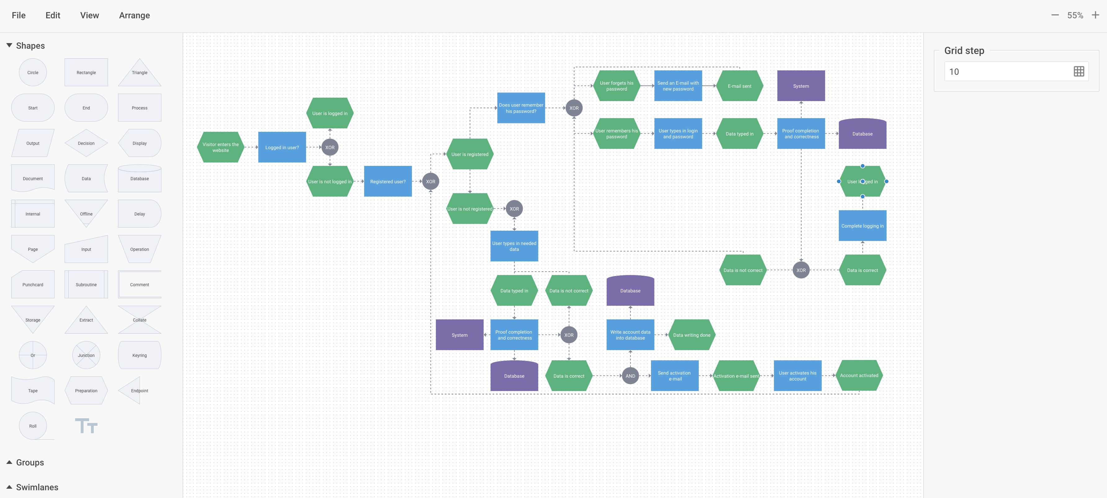 DHTMLX Diagram with Svelte Demo