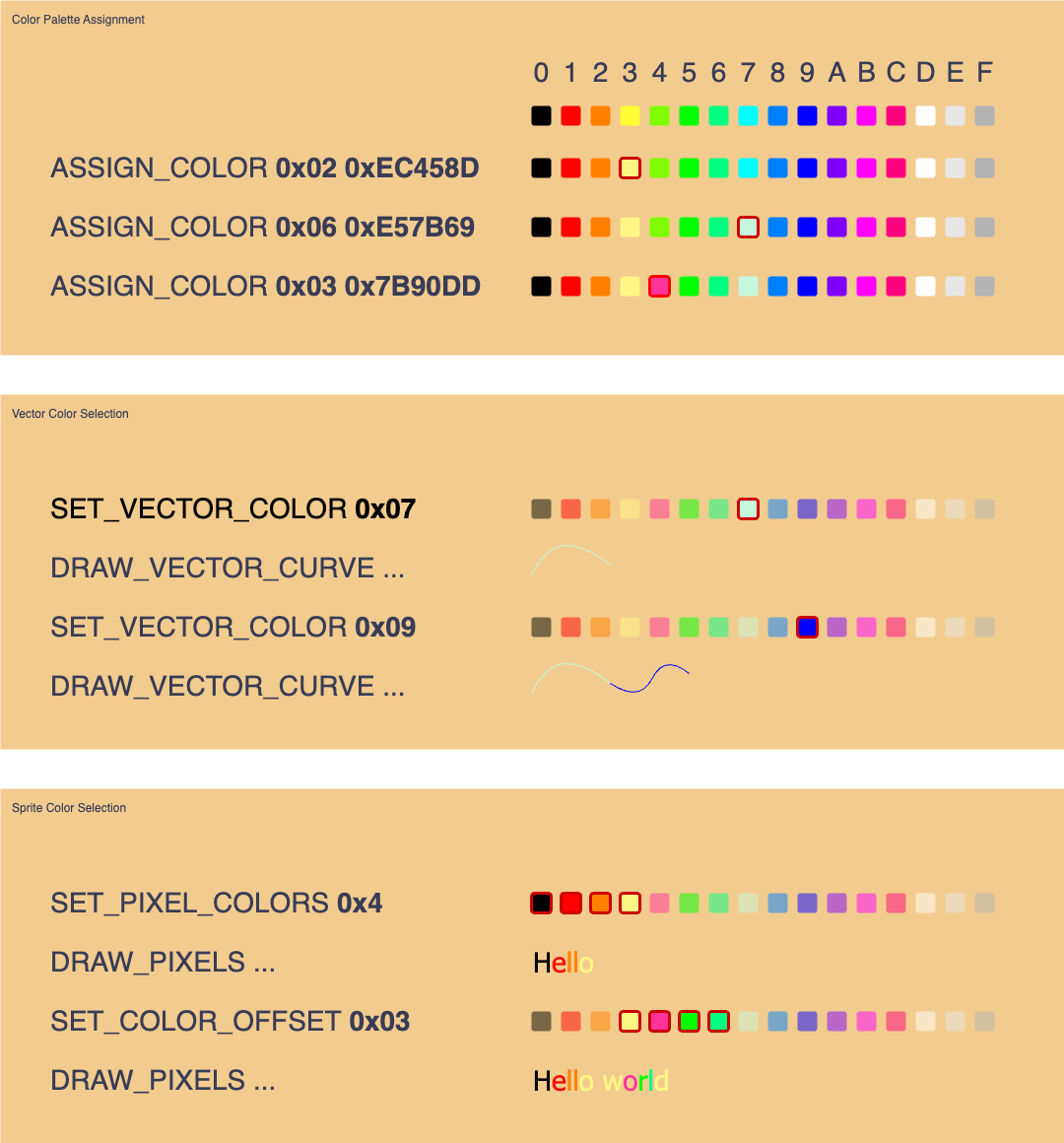 Graphics color palette on Frame