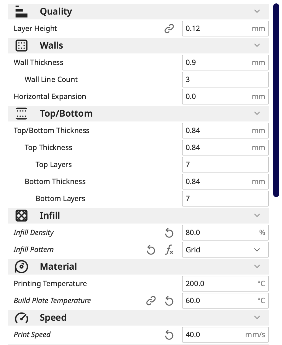 Cura settings 1