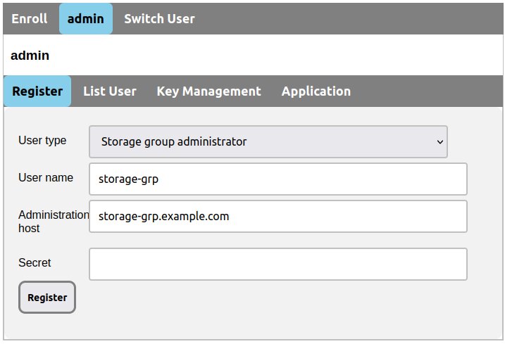 Registering a User for Immutable Storage Group