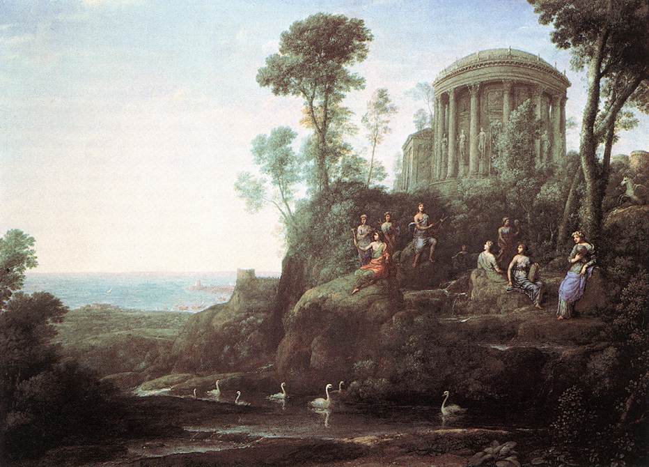 "Apollo and the Muses on Mount Helicon" (Claude Lorrain, 1680)