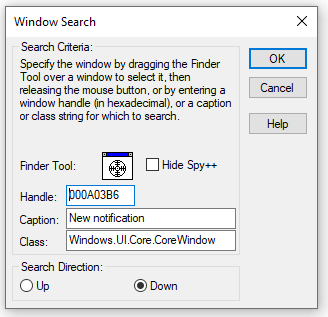 Find Window Dialog