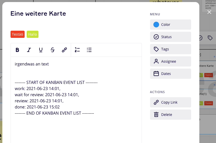 Screenshot Example Kanban Statistics