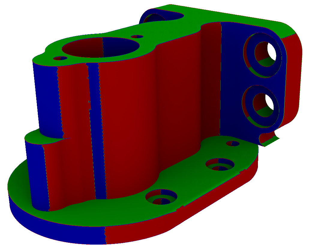 naive labeling computed on the tetrahedral mesh