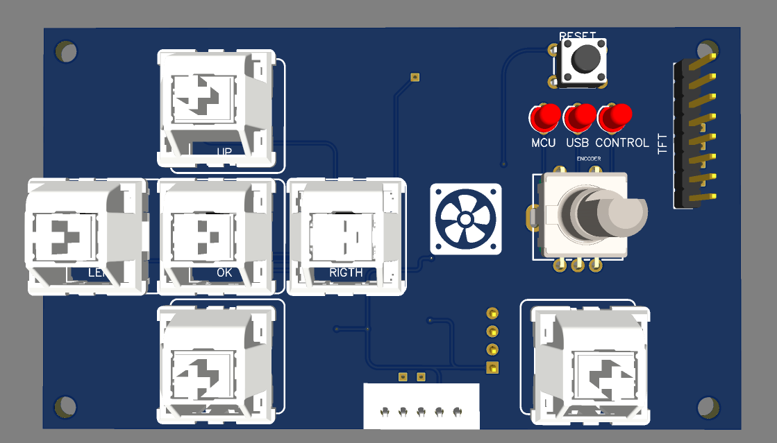 Daughterboard 3D Model Front