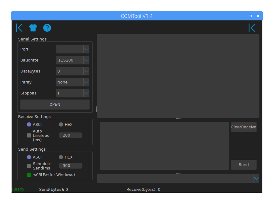 comtool Raspberry Pi screenshot