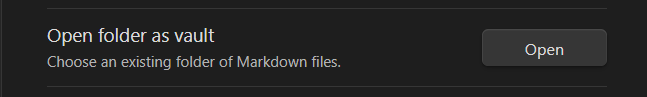Open folder as vault