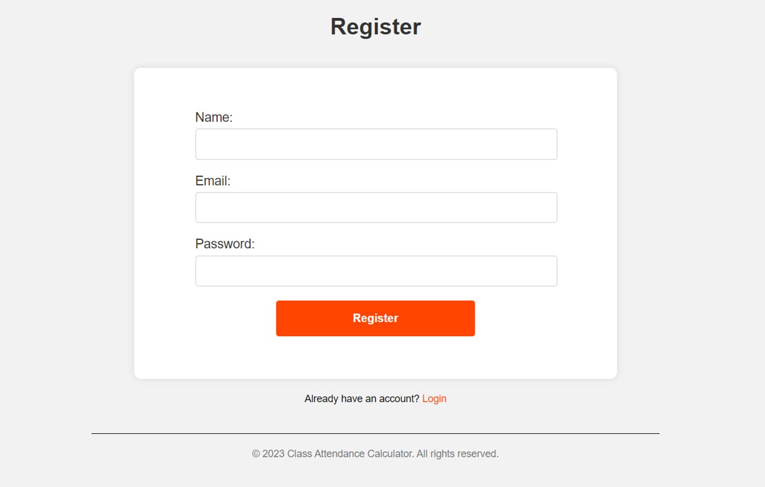 Registration Page