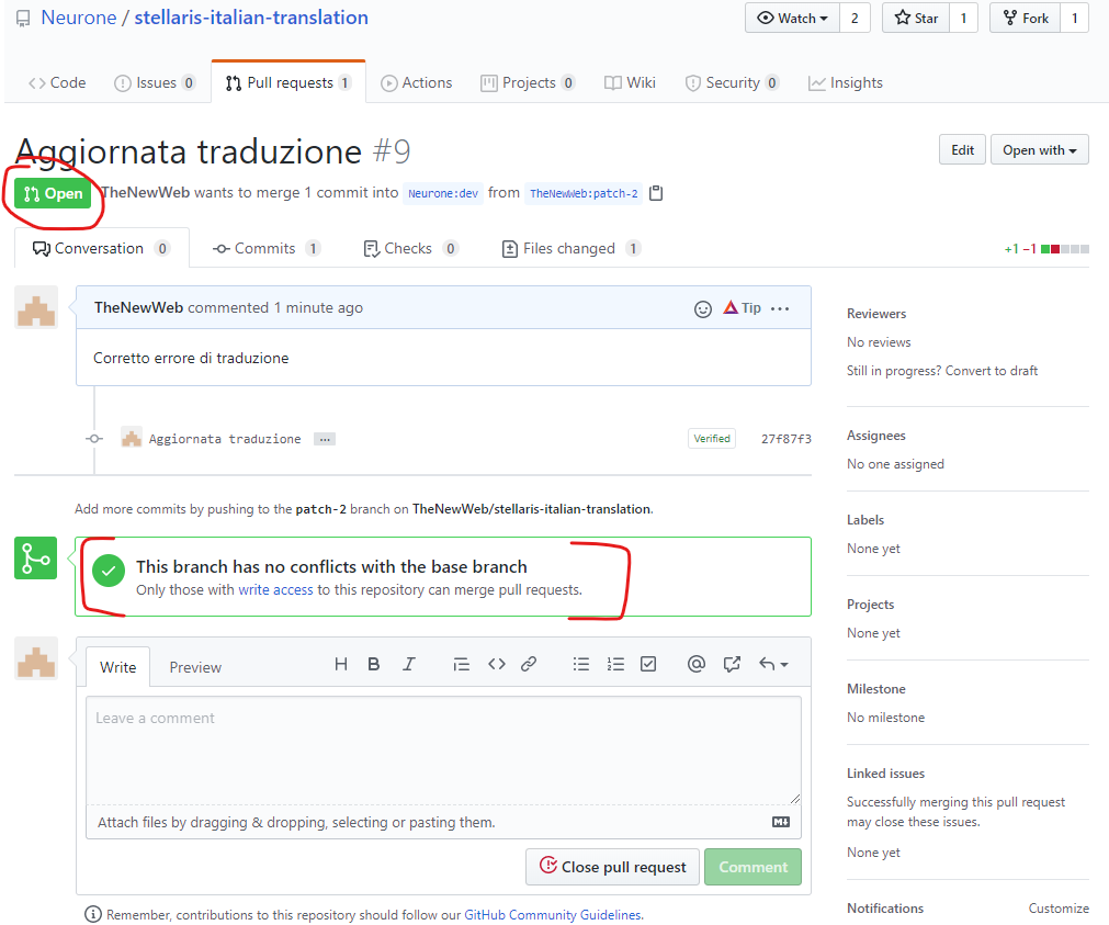 Stato pull request