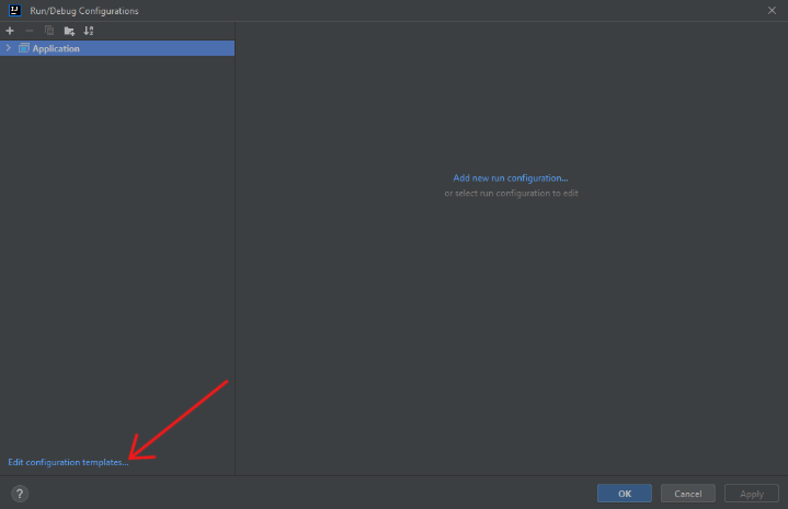 In the bottom left corner click on 'Edit configuration templates...'