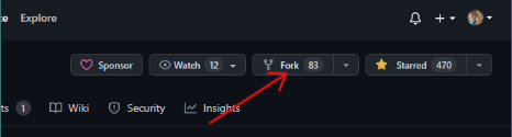 Click the 'fork' button