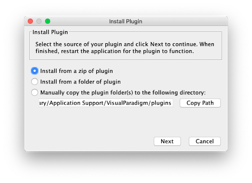 Install plugin window