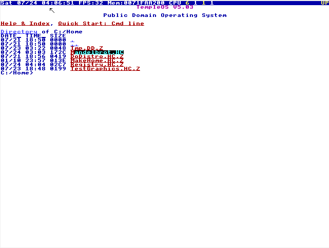 TempleOS Command Line